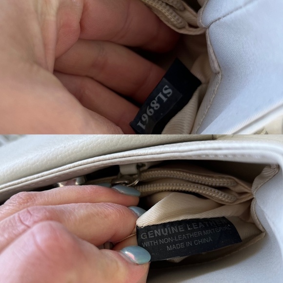 Fossil NWOT Pebbled Leather Shoulder Bag Satchel Bone Color Off White - Picture 6 of 15